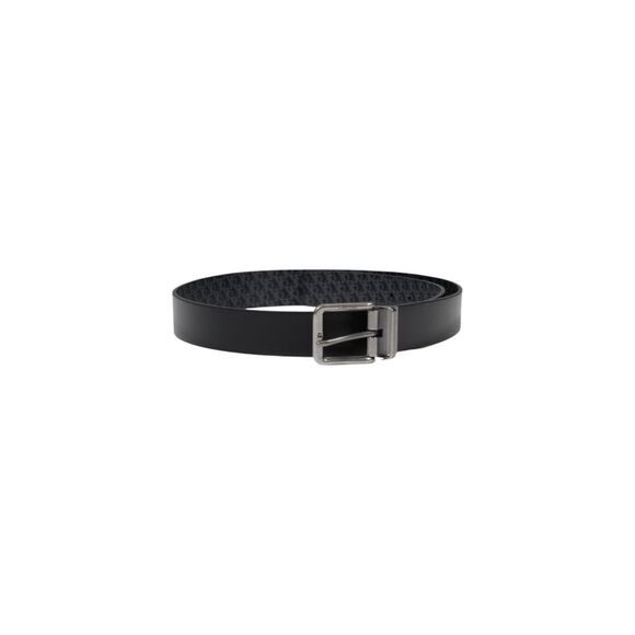 Calvin Klein Jeans Leather Belt with Buckle Fastening Men Black - Picture 1 of 3